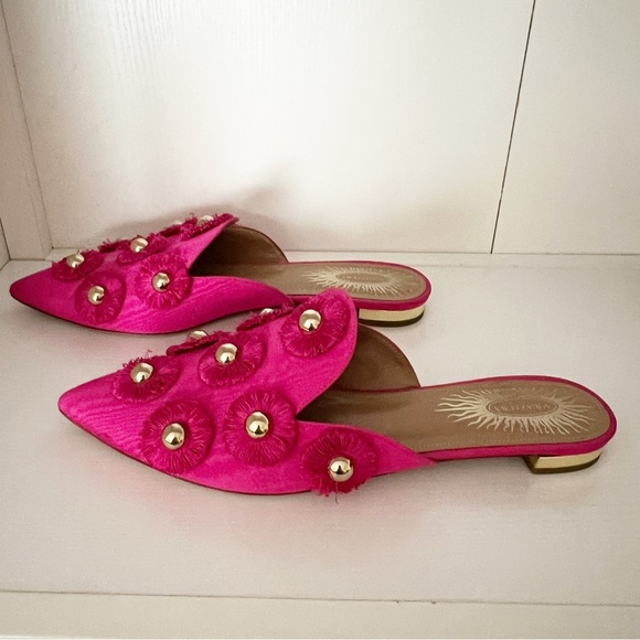 AQUAZZURA Sunflower Studded Mule Slide - Picture 5 of 9